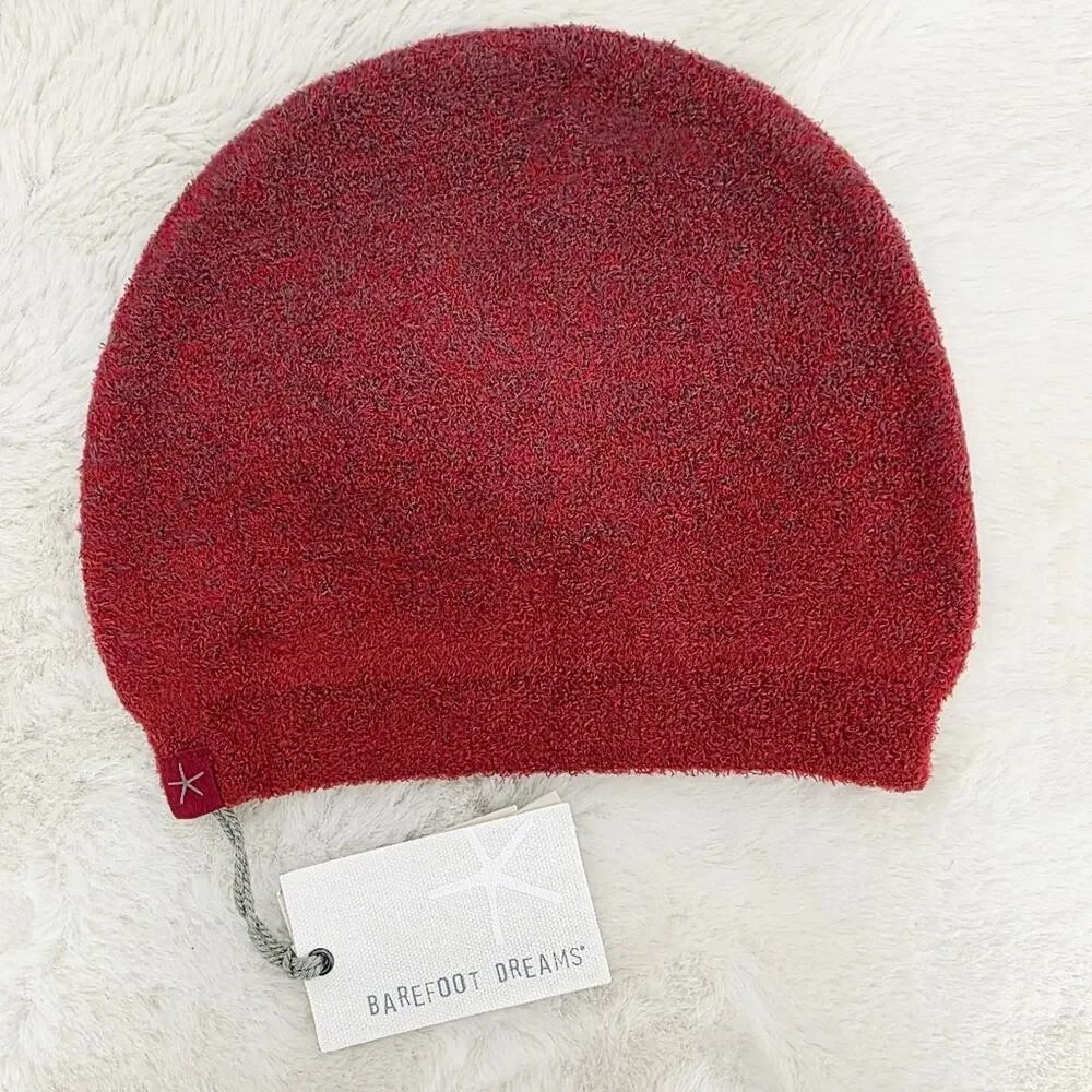 Barefoot Dreams CozyChic Lite Confetti Beanie Crimson Red Rosewood NWT OS
